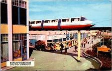 Color RPPC Butlin’s Skegness United Kingdon Camp Train & Monorail Real Photo