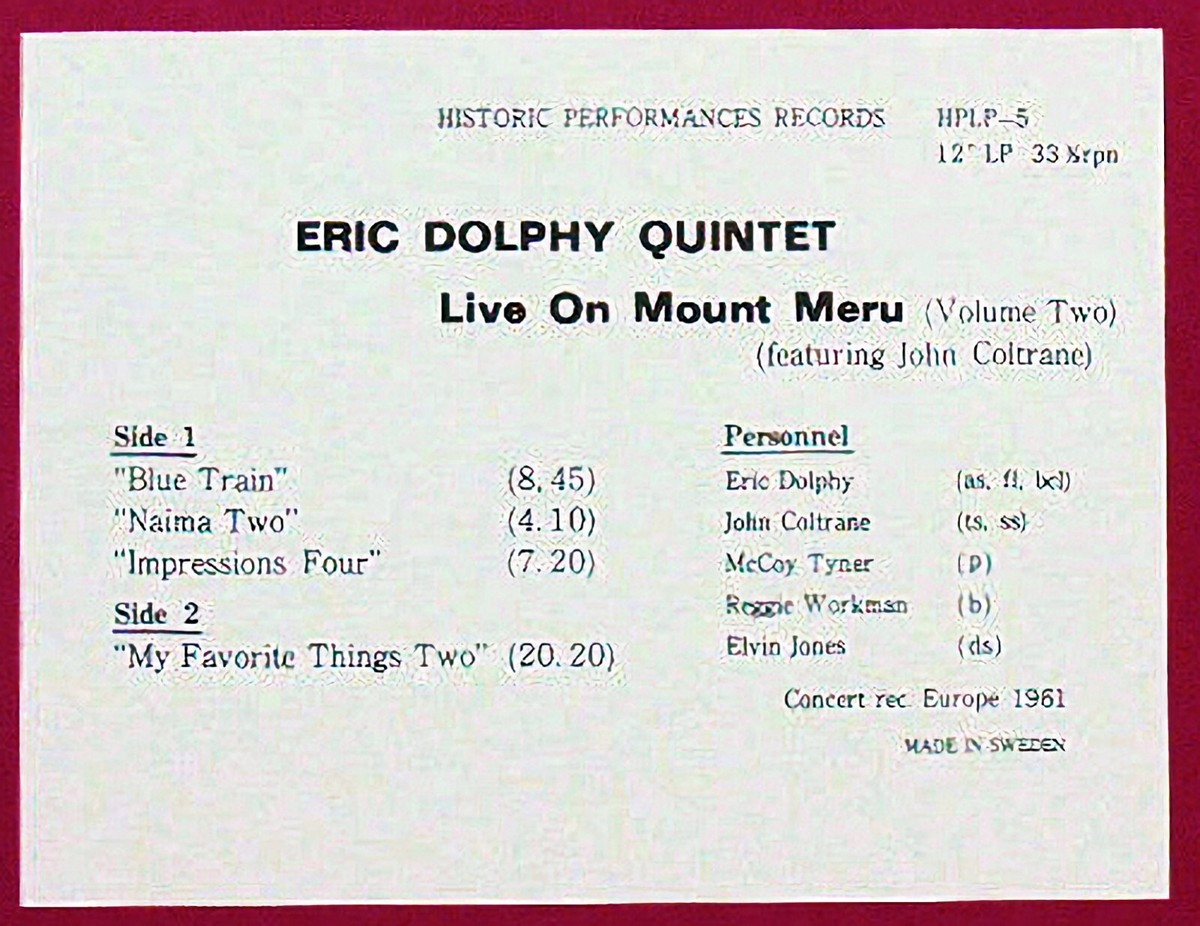ERIC DOLPHY/JOHN COLTRANE 