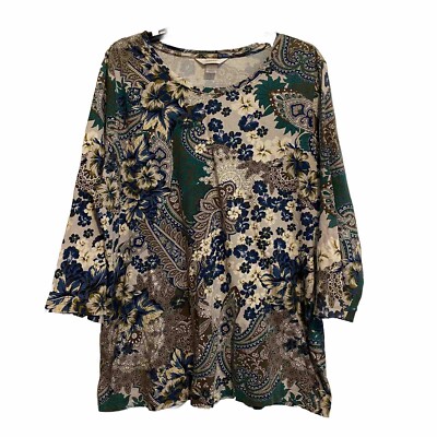 CJ Bank Floral Paisley Women's Top Size X Pullover