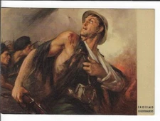 WWII Italian Art Military Postcard A Cura Dell' Ufficio Storico Della Milizia