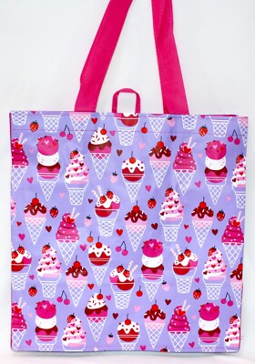 Reusable Bag Ice Cream Sweet Treats Tote 13'' x 14'' x 8''