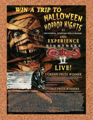 Nightmare Creatures II 2 PS1 Halloween Sweepstakes Original 1999 Ad Authentic