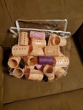 BAG OF VINTAGE LARGE SNAP ON HAIR CURLERS. PR-OWNED