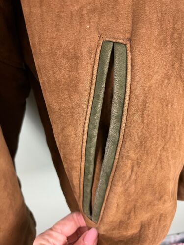 Vintage LL Bean Suede Leather Bomber Jacket Brown Lined Sz 2XL Tall Made in USA - Picture 11 of 16