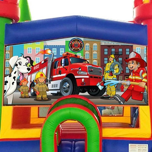 Firefighter Art Panel 10x5 Vinyl Banner for 13ft Inflatable Modular Bounce House - Picture 2 of 3
