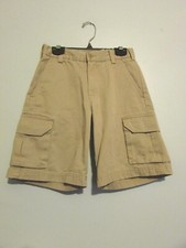 New Lands' End Boys Khaki Cargo Shorts Size 8 Adjustable Waist NWOT  