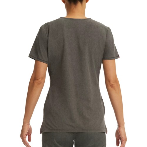 Scrubstar Women's SIZE 3XL Seasonal Henley Top COLOR Gray Multi NWT - Foto 6 di 6