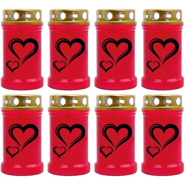 Grabkerze 8Er Pack Grablicht 40H Brenndauer Rot Grablampe Grab Kerze Klassik 2-image