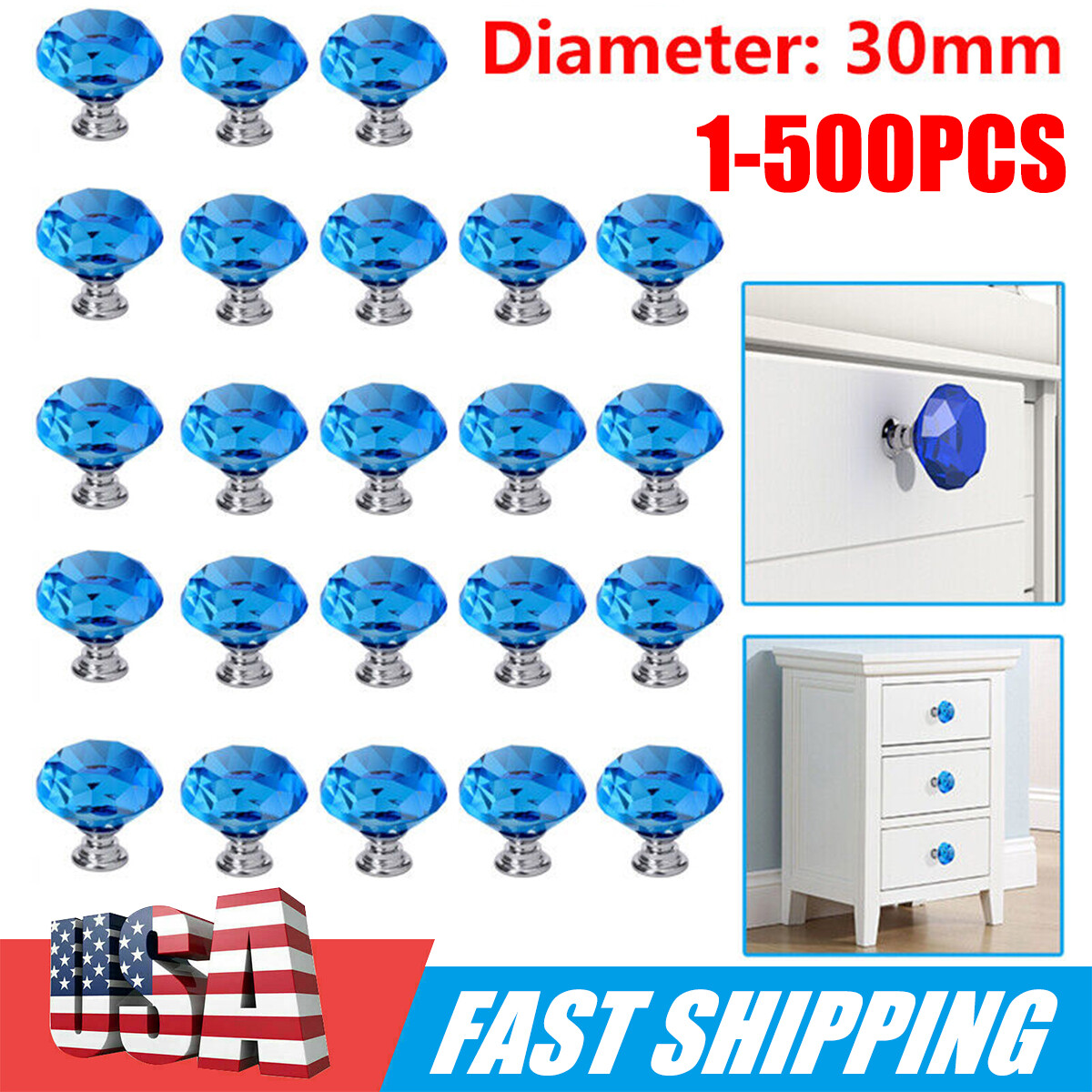Lot Diamond Shape Crystal Glass Cabinet Knobs Drawer Kitchen Dresser Handle Lot Diamond Shape Crystal Glass Cabinet Knobs Drawer Kitchen Dresser Handle