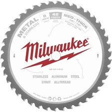 48-40-4515 8" X 42 Tooth Milwaukee Stainless &Metal Cutting Circular Saw Blade