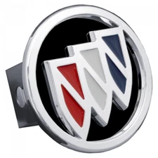 Buick 3D Logo Black Fill Chrome Stainless Steel 2" Class 3 Tow Hitch Cover