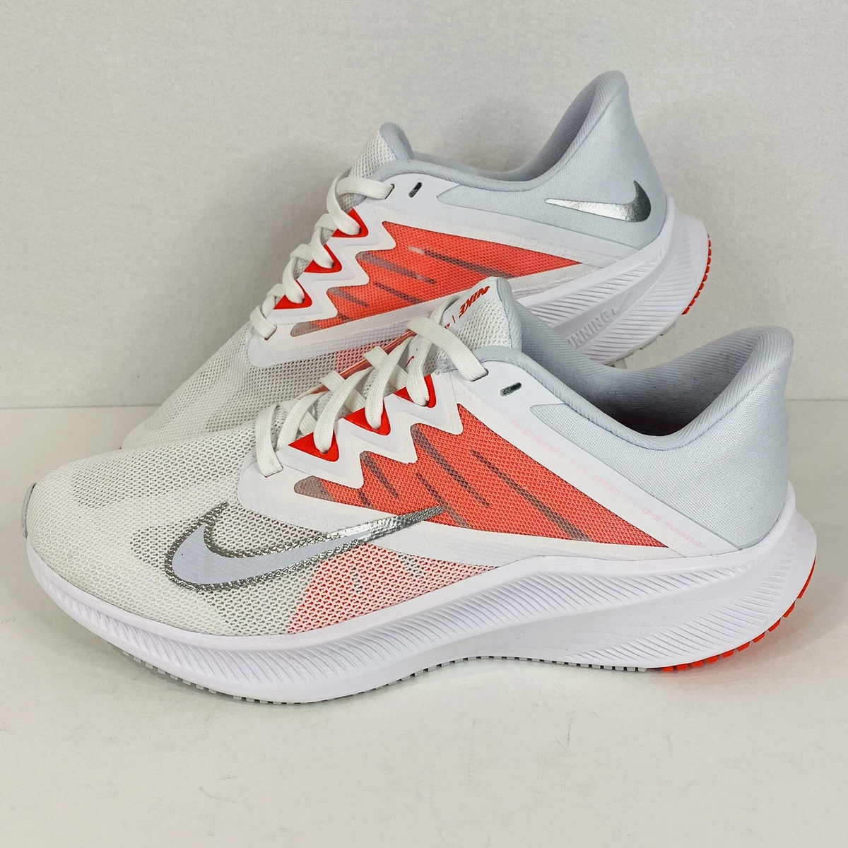Nike Womens Quest 3 Size 9 US White Red Running Shoes Sneakers CD0232 105