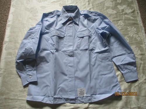 NUEVO/NOS-Camisa Azul Mujer Manga Larga, Talla 13.5" Cuello, 40" Busto, 30/31" Slv - Imagen 3 de 8