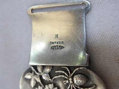 Rare Pair of Shiebler Sterling Silver Suspender Clips Circa