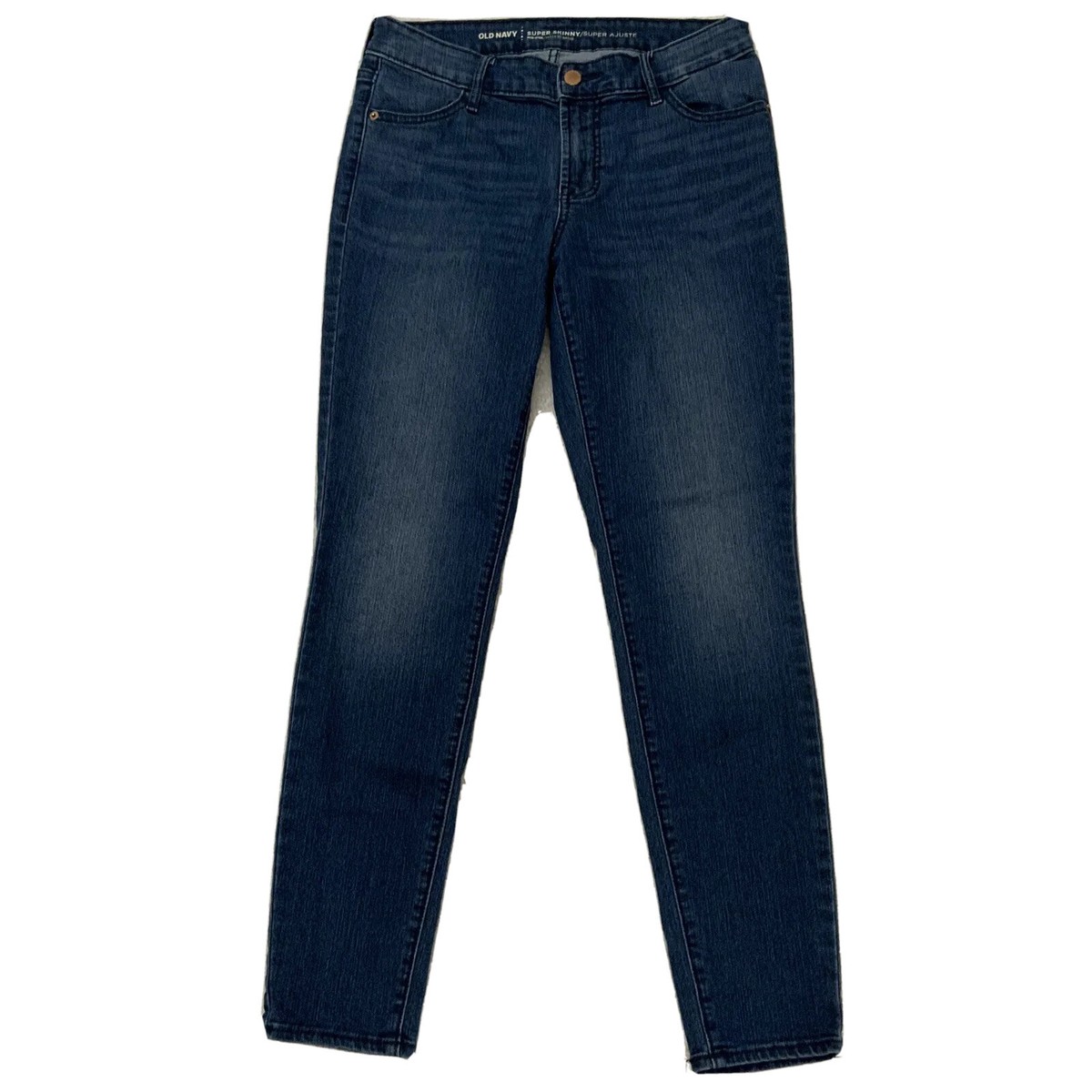 Old Navy Super Skinny Jeans Mid Rise Medium Wash Size Stretch Inseam 28”