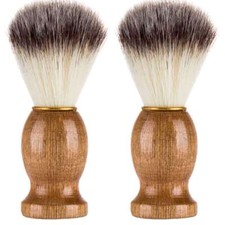 2Pcs Men Shaving Brush Badger Hair Soft Feel Shave Barber Beard Cleaning Tool US
