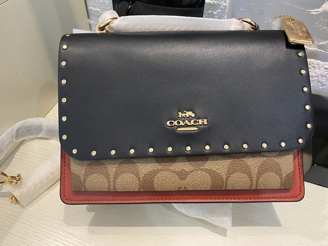 Brand New COACH Klare Crossbody In Signature Canvas With Rivets #90400 MSRP $450 image 2
