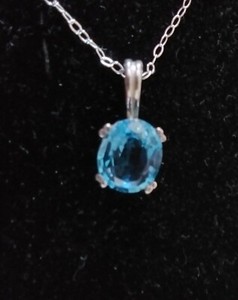 3.85 CT London Blue Topaz 925 Necklace