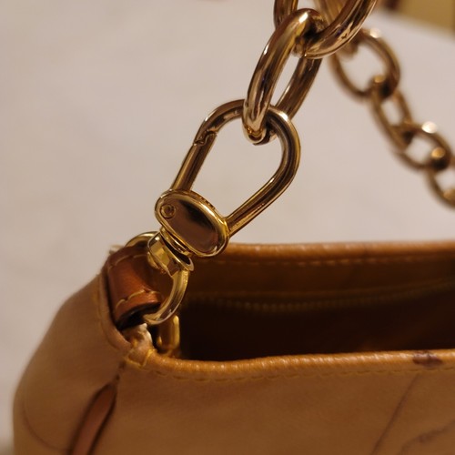 alviero martini 1a classe Geo Global Map Collection mini borsa marrone chiaro con catena - Foto 4 di 10