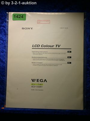 Sony Bedienungsanleitung KLV 17HR1 / 15SR1 LCD Color TV (#1424)