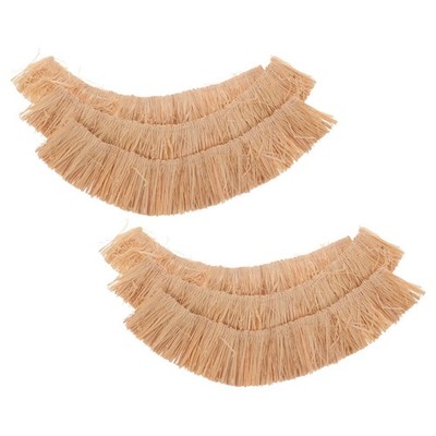  6pcs Miniature Artificial Thatch Roll - Synthetic Hay Straw Roll for Miniature