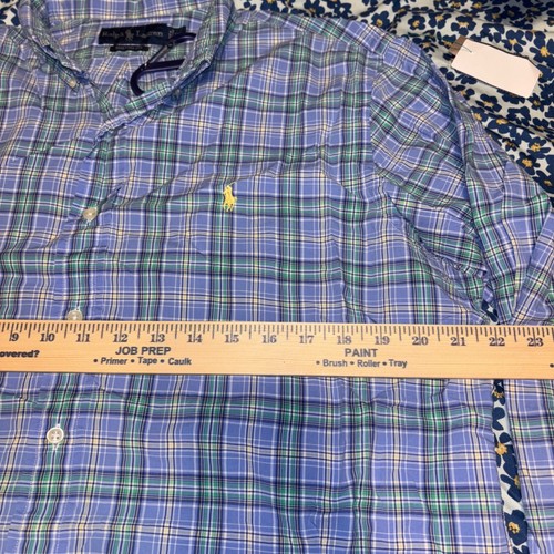 Ralph Lauren Custom Fit Plaid Button Down Shirt Mens XL Long Sleeve - Picture 4 of 6