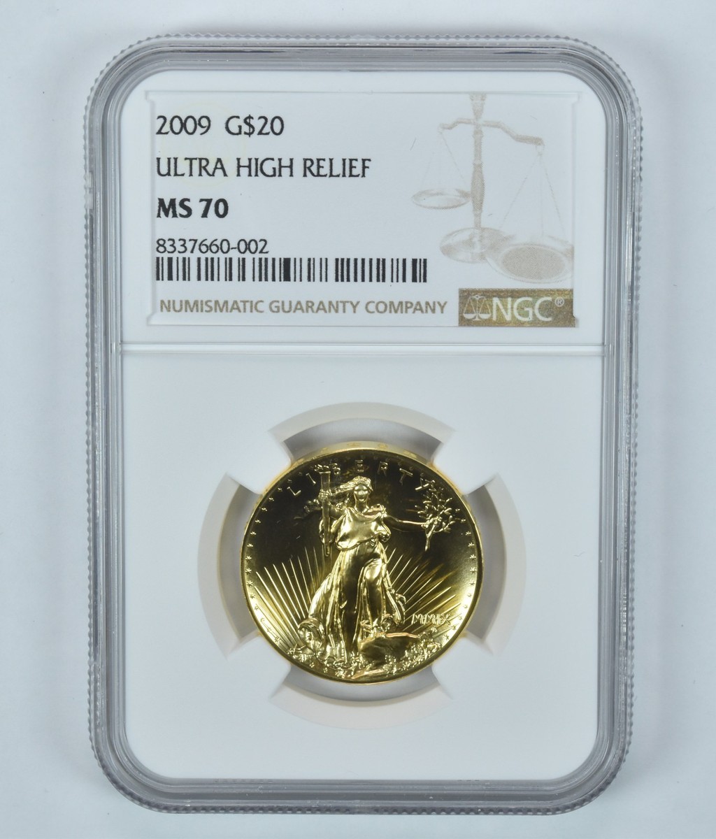 2009 $20 MMIX Gold Double Eagle Ultra High Relief MS70 NGC Brown
