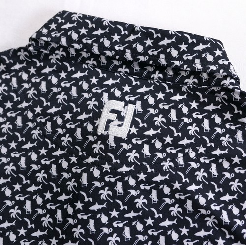 MINT FootJoy Athletic Fit Beach Life Print Lisle Performance Polo Men's S /Shark - Picture 6 of 8