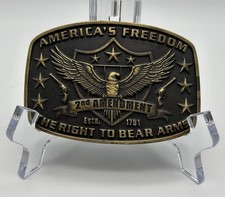 America's Freedom 2nd Amendment The Right to Bear Arms Montana Belt Buckle