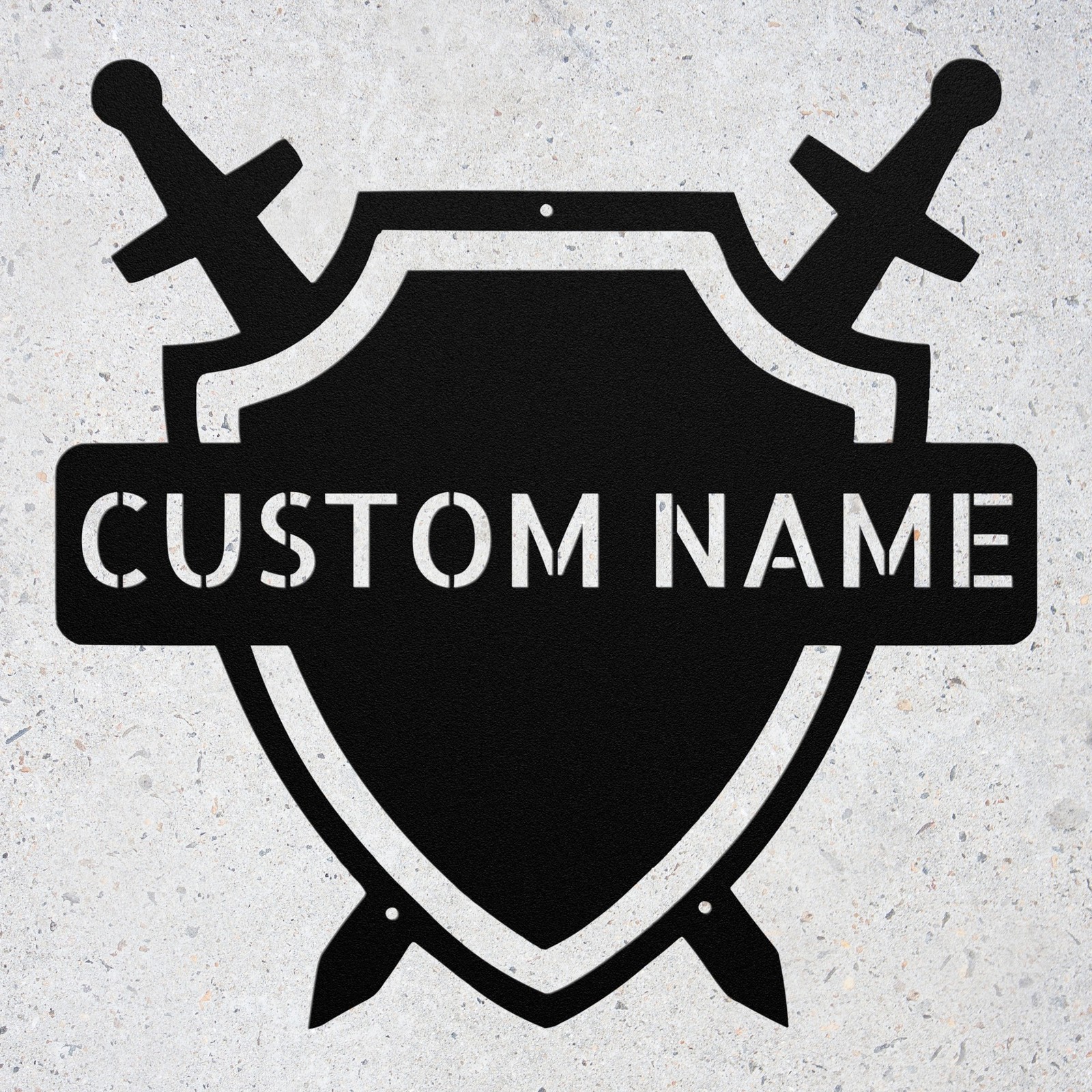 Personalized Medieval Shield Metal Wall Art Decor Personalized Knight Name Sign