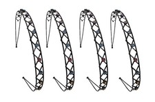 4 pcs Metal Black Hairband Headband Teeth Metal Wire w/Multi color Stones
