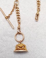 Vintage Original 1/20 12K Yellow Gold Filled Pocket Watch Chain Fob Ornament 31g