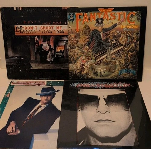 Elton John Lot Of 4 Vinyls Captain Fantastic Platinum Plus Sealed Victim Of Love