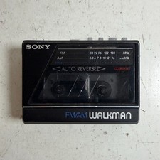 Vintage Sony Walkman WM-F77 Black AM/FM Radio Cassette Player - for Parts