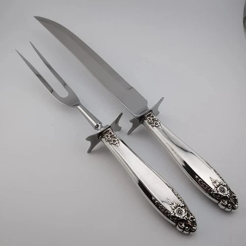 International Prelude Sterling Silver Large 2pc Carving Set 13 & 11" NO MONO