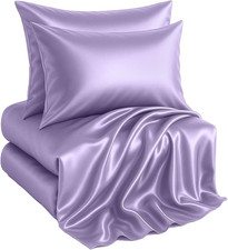 Satin Bed Sheets Set California King Size - 4 Pieces - Soft like Silk - 1 Deep P