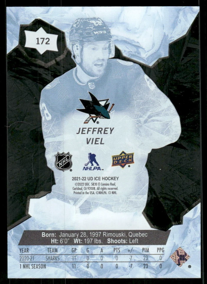 2021-22 Upper Deck Ice #172 Jeffrey Viel #/1299 - Image 2 of 2