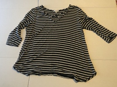 Emory Park Sz L Women s Striped Knit Top Comfort Stretch 12126V99C