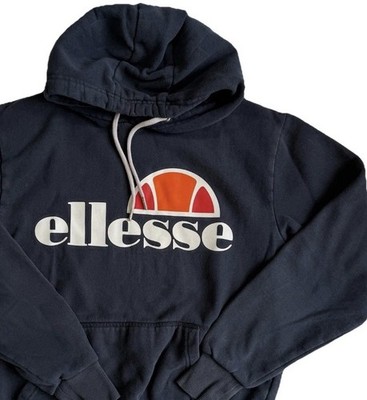 Ellesse Pullover Hoodie Gottero Navy Spell Out Lettering Men's XS Sporty Outdoor