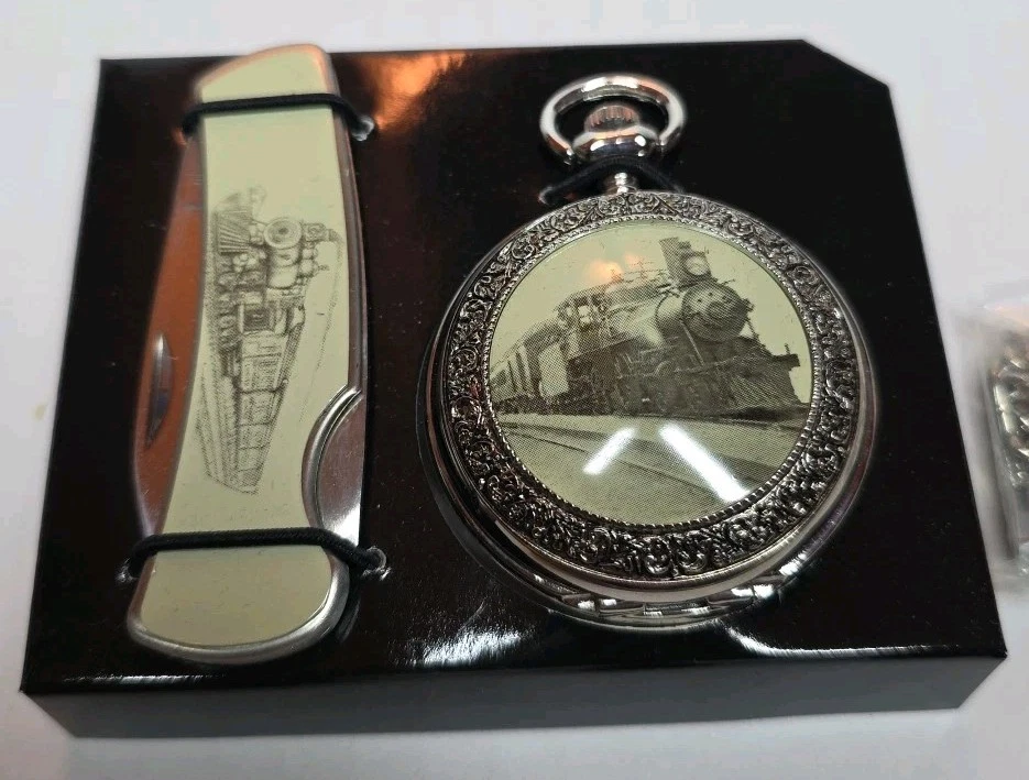 Avon Train Locomotive Pocket Watch & Knife 2006 New Box No Papers - Image 3 of 4