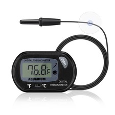 DaToo Aquarium Thermometer with Large LCD Display 1 Pack, black