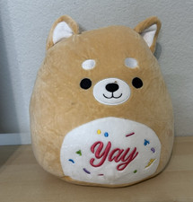 Squishmallow Birthday Angie the Shiba Inu Dog Plush Celebrate Yay 12 Kellytoy