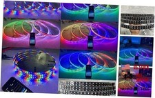 4PCS Double Row RGB Dream Color Chasing Flow LED Wheel Rim Lights - 15.5",