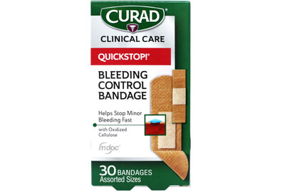 Curad Quickstop Flex Fabric Bandages 30 Count Instant Clotting Technology