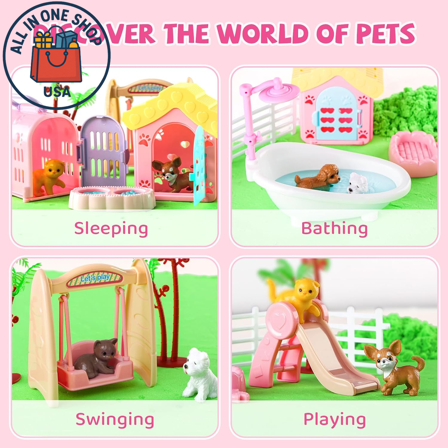 Pet Box Items 21 PCS Pet Sensory Bin, Dog & Cat Sandbox with Sand & Box | eBay