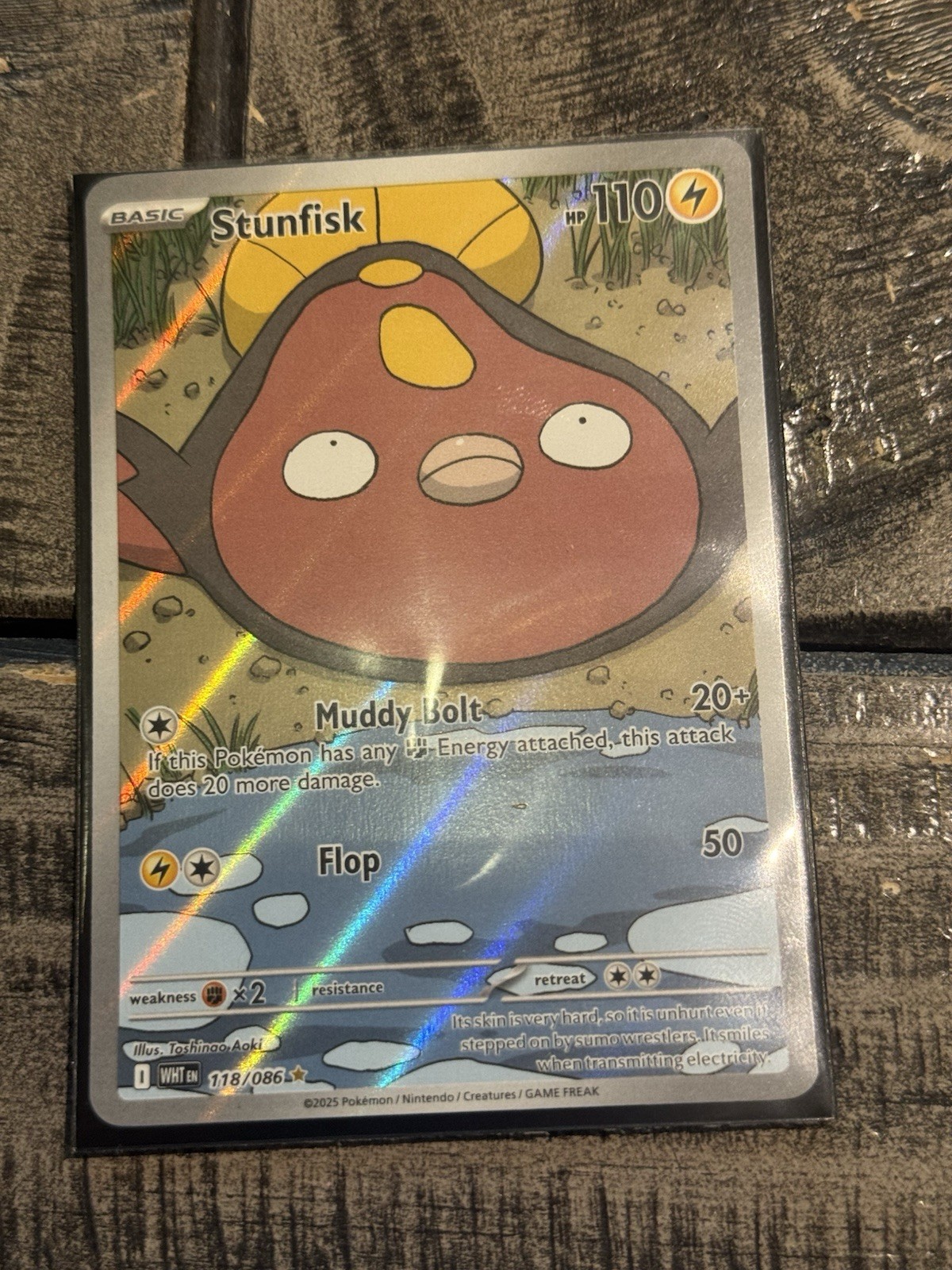Pokémon TCG White Flare Stunfisk Illustration Rare Card 118/086