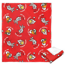 Warner Bros. Looney Tunes Silk Touch Multi-Colored Throw Blanket Merry Merry