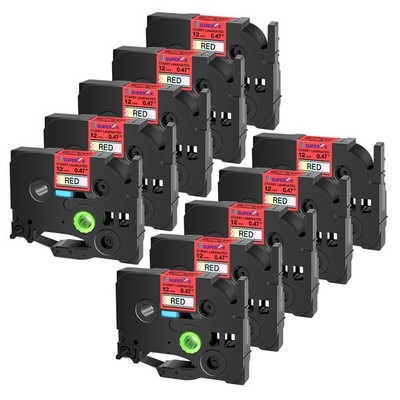 10PC Compatible Brother TZe431L1 Black On Starry Rainbow Red Laser Label 1/2''
