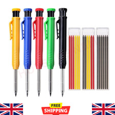 Deep Hole Solid Carpenter Pencil With 6 Refill Leads Construction Pencil Set