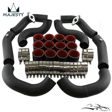 Turbo Intercooler 70mm Piping Kit For Nissan GT-R R35 VR38DET VR38 09-15 Black